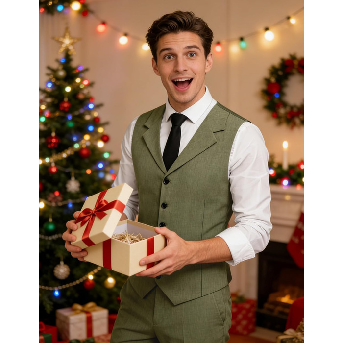 Жилет чоловічий COOFANDY, підходить до відрізного коміра, повсякденний, оливковий (S)