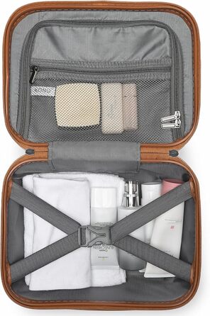 Набір валіз KONO 2 в 1: велика валіза (54 см) та косметичка, чорний/коричневий