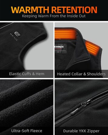 Жіноча грівачка з підігрівом - тепла жилетка з акумулятором 7.4V, жилетка для полювання. Чорний колір, розмір L