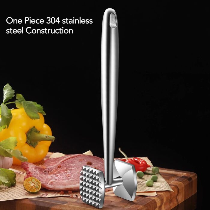 Кухонний молоток Aliglow для м'яса: для стейків, птиці та яловичини (L, сплав)