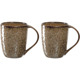 Leonardo Matera Ceramic Mug Set of 2, Dishwasher-Safe Coffee Mugs, 2 Microwave-Safe Tea Cups, Cups with Glaze, Beige, 430 ml, 026984