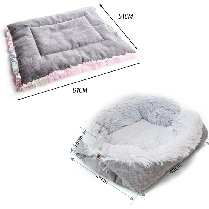 Ліжко для котів YUYTE, миюче, для дому, тепле, зручне, підходить для всіх сезонів (сірий)