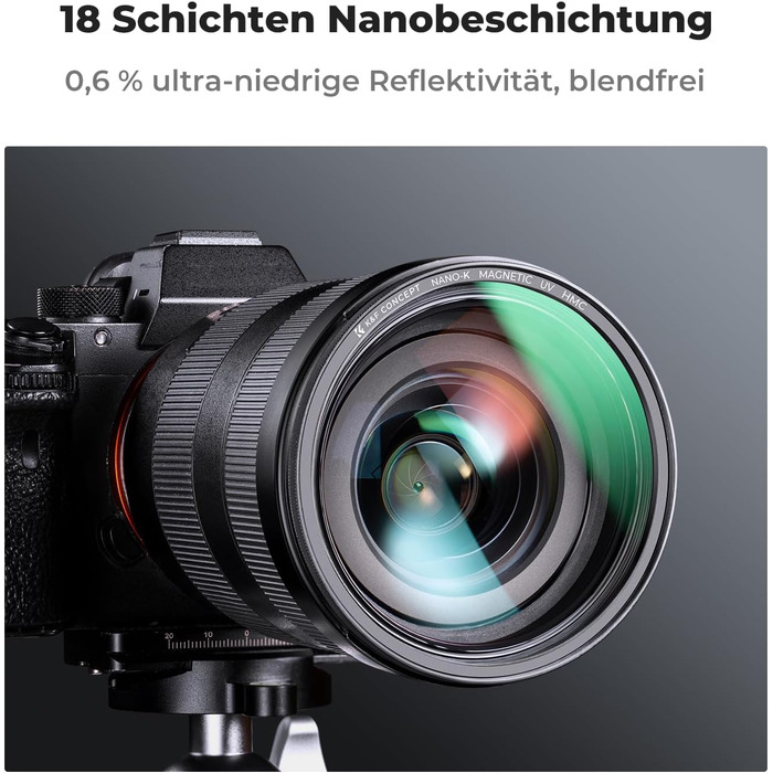 UV-фільтр K&F Concept K-Serie 72mm з магнітним кріпленням для захисту об'єктива