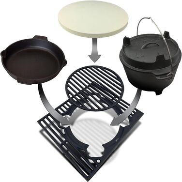 Чавунна решітка Grillfürst X-Rost для газових грилів G-серії (від G210), товщина 11 мм, додатковий гриль-решітка 47,9x41,3 см