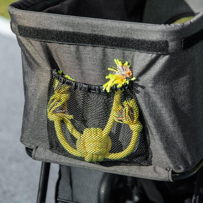 Візок для собак PawHut 3 в 1: зручний транспортний кошик на 4 колесах з регульованим дахом та м'яким килимком, сірий