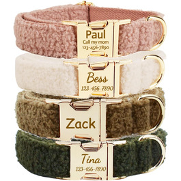 Нашийник для собак з металевою застібкою, двосторонній з іменем та номером телефону, регульований розмір, M та L (Нашийник 06)