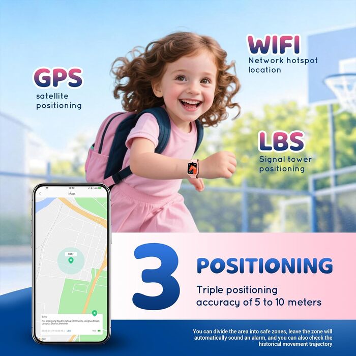 Дитячий смарт-годинник Blackview Z30 4G GPS Рожевий: Телефон, SOS, Відеодзвінки, Ігри