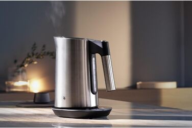 WMF Kineo Kettle with Temperature Setting, 1.6L, Scale Filter, 3000W, Live Temperature Display, Stainless Steel Matte Electric Kettle, Cromargan Single