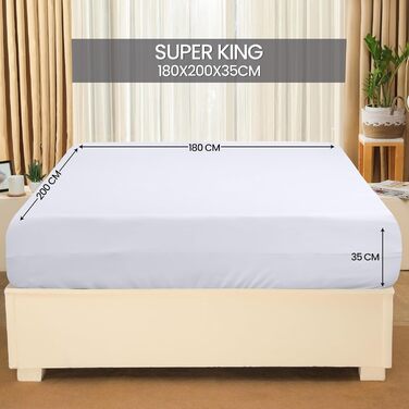 Utopia Bedding - 6-Piece Fitted Sheet Set - 180 x 200 cm - White - Brushed Microfiber Fitted Sheet - 35 cm Deep Pocket