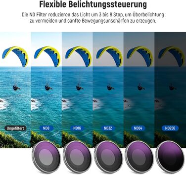 Набір фільтрів NEEWER CPL та ND для DJI Osmo Action 4/Action 5 Pro (4 шт.): CPL, ND8, ND16, ND32. Сумісний з DJI Osmo Action 4/Action 5 Pro. Фільтри для екшн-камери, з багатошаровим покриттям.