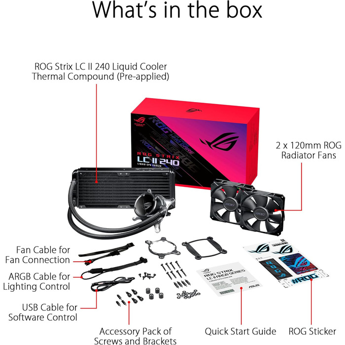 Система водяного охолодження ASUS ROG Strix LC II 240 - AIO з RGB вентиляторами