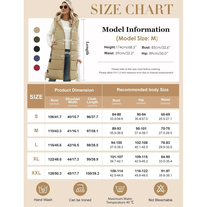 Тепла зимова жилетка Vancavoo з капюшоном, XXL, хакі. Легка стьобана жилетка з пуху для жінок та чоловіків. Перехідна куртка-жилетка на осінь/зиму.