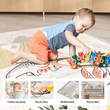Mloong Baby Playpen with Play Mat, 120x120x65cm Small Baby Playard Dark Grey, Playard for Apartment, Playpen with Breathable Mesh on Four Sides and Suction Cups Dark Grey 120x120cm