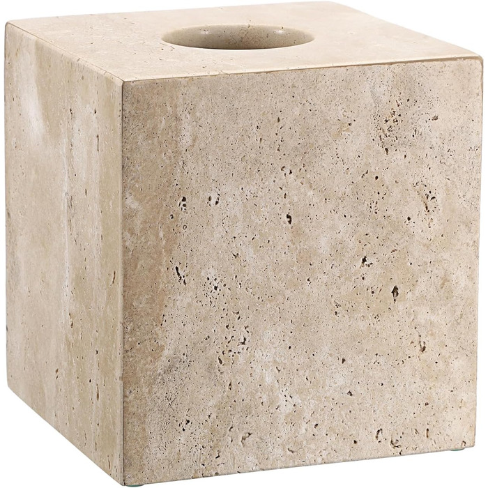 SUMNACON Travertine Tissue Box Cover Square, Tissue Cube Boxes for Home, Toilet Paper Holder Paper Holder Paper Napkin Box for Living Room Dining Room Office Hotel Restaurant Square