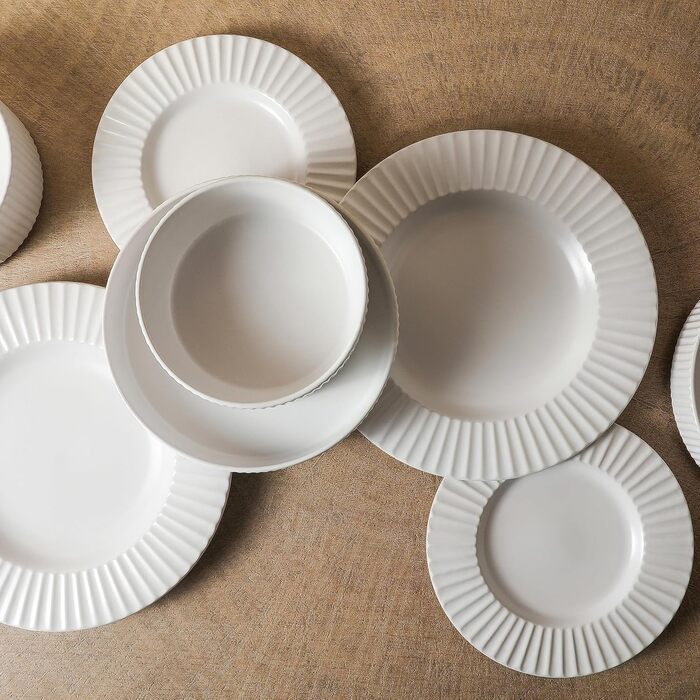 Посуд Christian Siriano Lusso Tafelservice 16 предметів, білий, кераміка для 4 осіб – Opulenter Garten