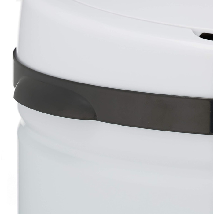 Відро для сміття Relaxdays Sensor 50л, нержавіюча сталь, біле, з автоматичним електричним кришкою, 80x30 см