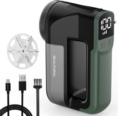 Електричний видальник ворсу Beautural: 3 швидкості, 1800mAh, LED, великий контейнер для одягу, меблів, ковдр, ворсу