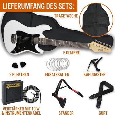 Електрогітара 3/4 розміру 3rd Avenue XF Ultimate Kit з підсилювачем 10W, тюнером, кабелем, стійкою, сумкою, ременем, запасними струнами, медіаторами та каподастром - набір для початківців