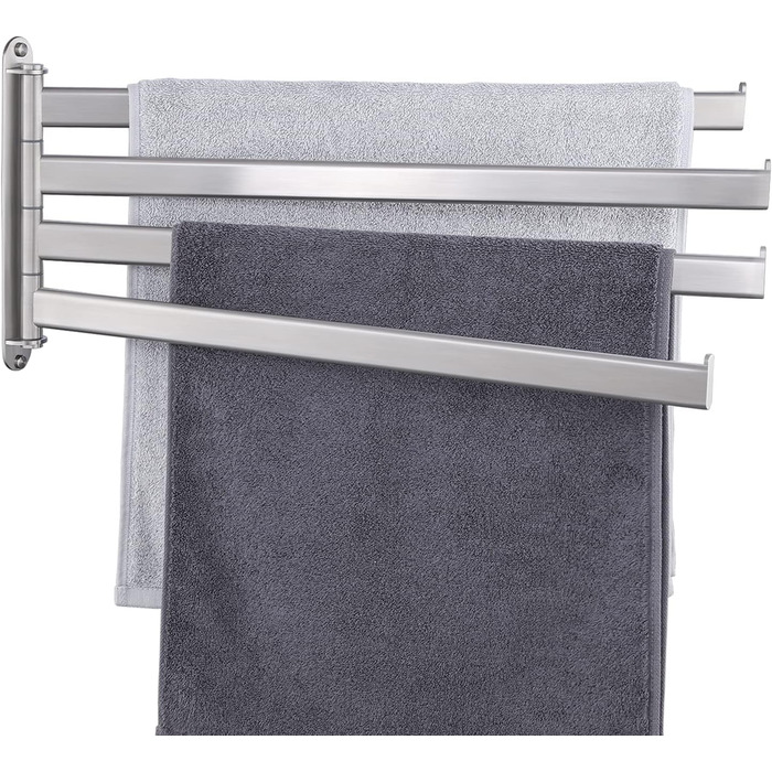 KES Towel Rail Swivel Towel Bar 4 Arms Bathroom Stainless Steel SUS304 Towel Holder 50CM 180° Rotation Brushed, A2104S4L50-2 4 Arms, 50CM Brushed