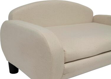 Софа для домашніх тварин Paws & Purrs, 80 см, низька спинка, знімний чохол для матраца (Еспресо / Вівсянка)