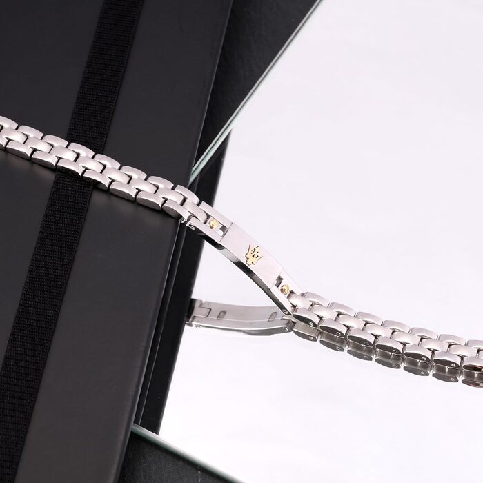 Браслет чоловічий Maserati JEWELS з нержавіючої сталі з позолотою, сірий - JM420ATH05