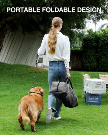 Складана переноска для собак середніх порід, 76x54x54 см (зелена) / 60x42x42 см (сіра), з м'яким лежанком та міцними сітковими вікнами