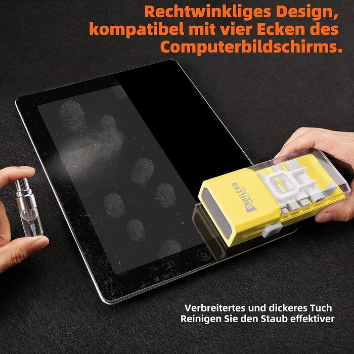 Набір для чищення клавіатури та гаджетів Ordilend: щітка, спрей для iPhone, iPad, ноутбука, ПК, монітора