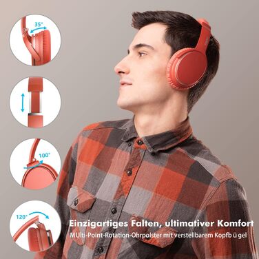 Бездротові навушники-вкладки Srhythm NC25 з активним шумозаглушенням (ANC), Bluetooth, HiFi звук, глибокий бас, NFC, вбудований мікрофон, складані (Кораловий помаранчевий)