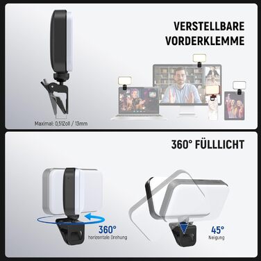 LED світло Neewer для селфі та відеозйомки на телефон/комп'ютер, 54 LED, кліпса, CRI 88, 650mAh