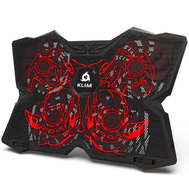 Охолоджувач для ноутбука KLIM Wind з 4 вентиляторами, підставка для PC та PS4, червона