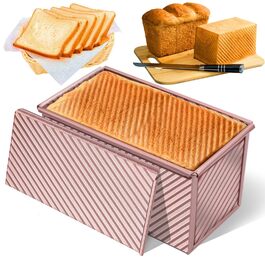Форма для випічки хліба тостового Roségold 550г, алюмінієва, антипригарна, 20.8x12x11 см