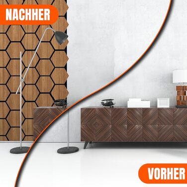 Акустичні настінні панелі AS Country Stone з натурального дерева Тик, 80x65 см, набір 4 шт. — звукоізоляція та декор для офісу та дому