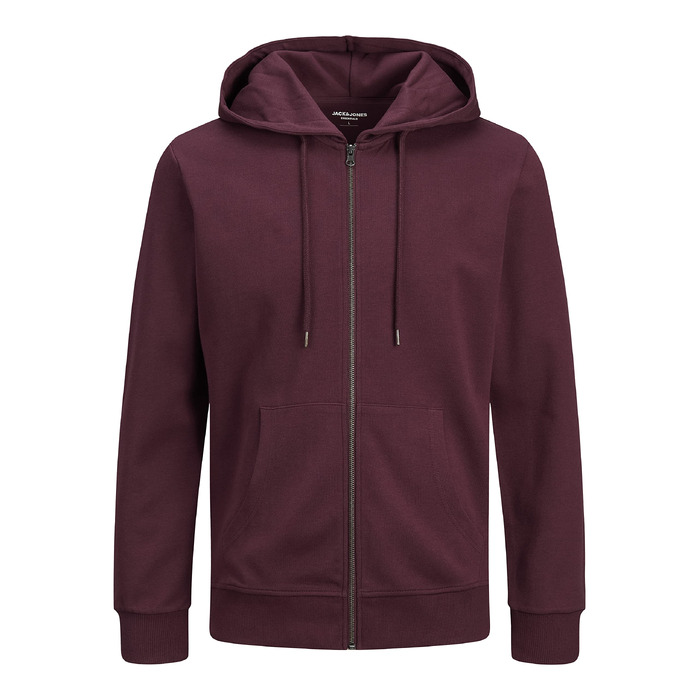 Чоловіча однотонна толстовка з капюшоном Jack & Jones, колір Port Royale (червоний), розмір 3XL