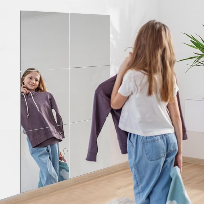 6 шт. дзеркал самоклеючих, 30 x 40 см, гнучкі акрилові дзеркала для стін, шаф, ванної кімнати