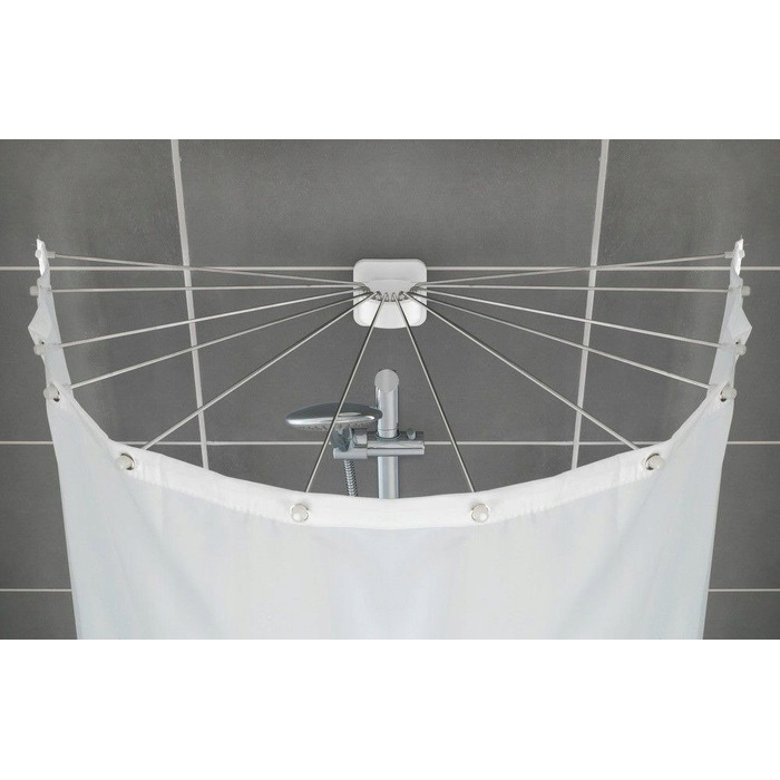 Дуговий шторний карниз Wenko 72-96 x 10 мм, білий