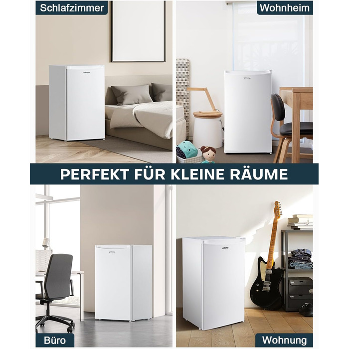 Холодильник Upstreman 91L з функцією швидкого охолодження, 5 температурних режимів (1-8℃), енергоефективний, 41 дБ, компактний, для студентського гуртожитку/офісу, BR321- (білий)