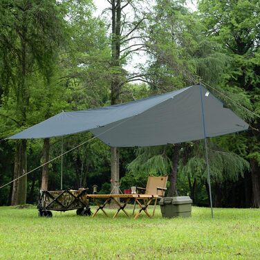 Тент FREE SOLDIER 3x3.2 м, водовідштовхуючий, ультралегкий, захист від УФ, для кемпінгу, пікніків та активного відпочинку (сіро-блакитний)