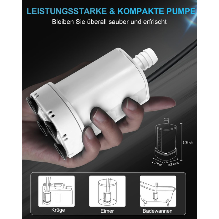 AUTOPkio Camping Shower 12V, Portable Plug-and-Play Outdoor Camping Shower Set with Upgraded Pump for RV, Travel, and Car Washing (Without Spray Gun)