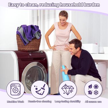 Водонепроникний плед для собак та котів, миючий, для подорожей, захисний, м'який, 125 x 75 см (203 x 152 см, фіолетовий/сірий)