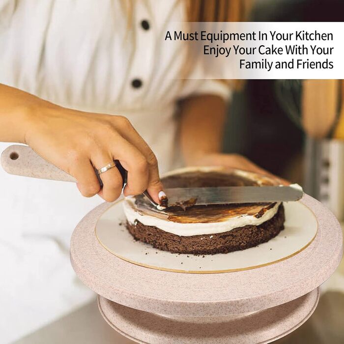 Обертова підставка для тортів SZJYG з набором для декорування: шпателі, лопатки, кондитерський мішок та насадки