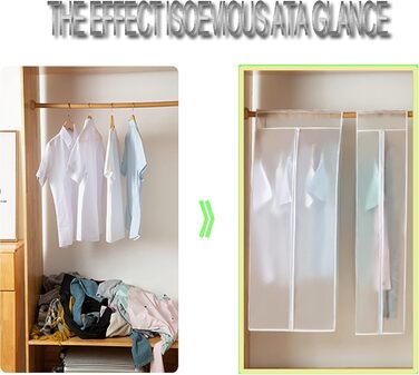 2 шт. Пранці для одягу GQC, великі, пилонепроникні, з PEVA, для зберігання одягу (60*50*90см / 60*50*110см)