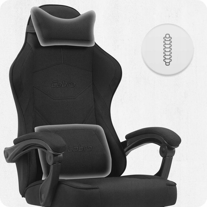 Ігрове крісло Cabro C502, чорна тканина