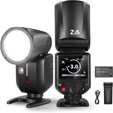 NEEWER Z2-N: Світловий проблиск Speedlite 2.4G TTL для Nikon з моделюючою лампою, швидким перемикачем TCM, HSS 1/8000s, акумулятор 2600mAh