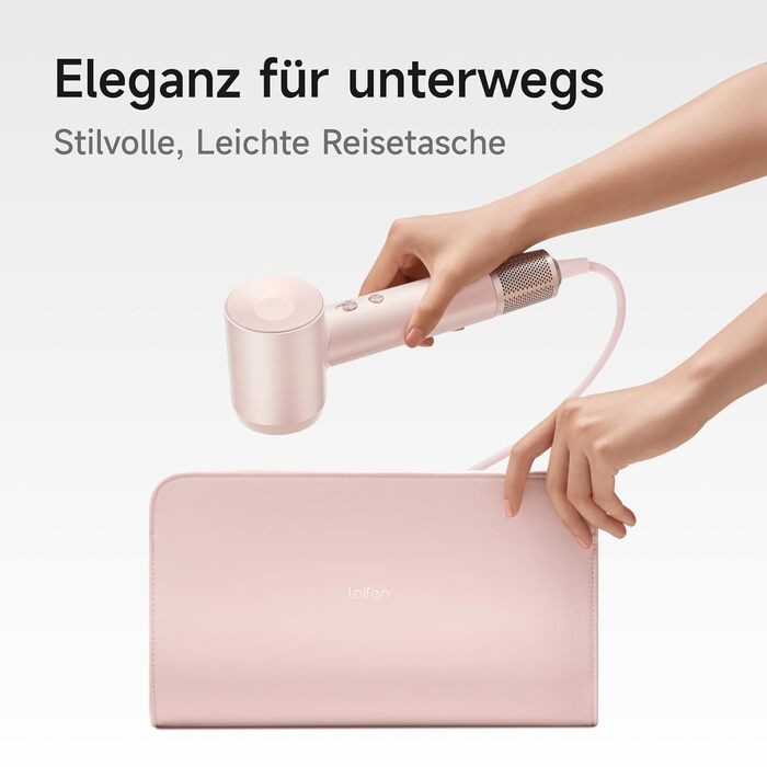 Фен Laifen з магнітною насадкою, 200 млн негативних іонів, 110 000 об/хв, Rosé Gold (Swift Premium)