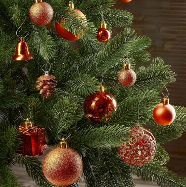 Набір прикрас для ялинки BRUBAKER 101 шт. з верхівкою, кремово-білий, помаранчевий