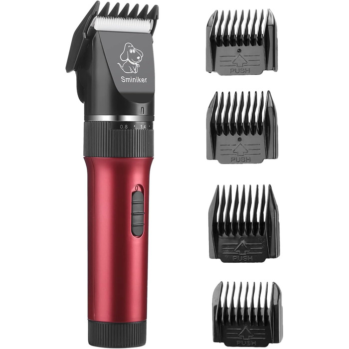 Професійна машинка для стрижки шерсті тварин Tierhaar: безшумна, акумуляторна, бездротова, для котів, собак, коней. Комплект професійного грумера