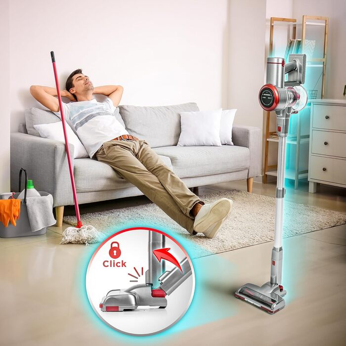 Duronic VC24: Бездротовий акумуляторний пилосос 220W з HEPA-фільтром, 3 швидкості, 50 хв роботи, без мішка