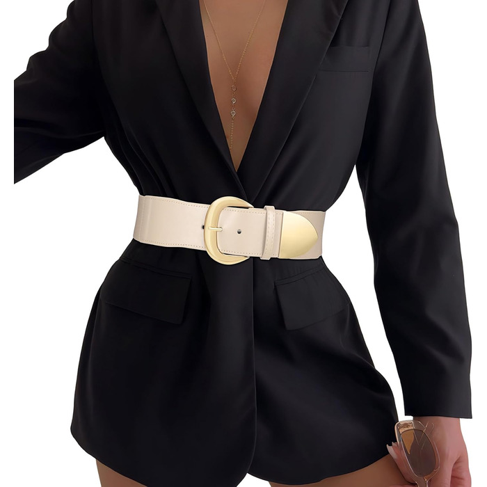 Жіночий широкий пояс-кушак WHIPPY, еластичний, зі срібною пряжкою, 110 см, розмір 94-114 см