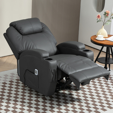 HOMCOM Recliner with Massage Function, Electric TV Recliner with Lie-Flat Function, Massage Chair with Remote Control, Cup Holder | Aosom