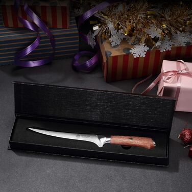 Японський кухонний ніж YOTSUBA 22 см - професійний шеф-ніж з високоякісної нержавіючої сталі з ергономічною ручкою, 18 см ніж для філетування